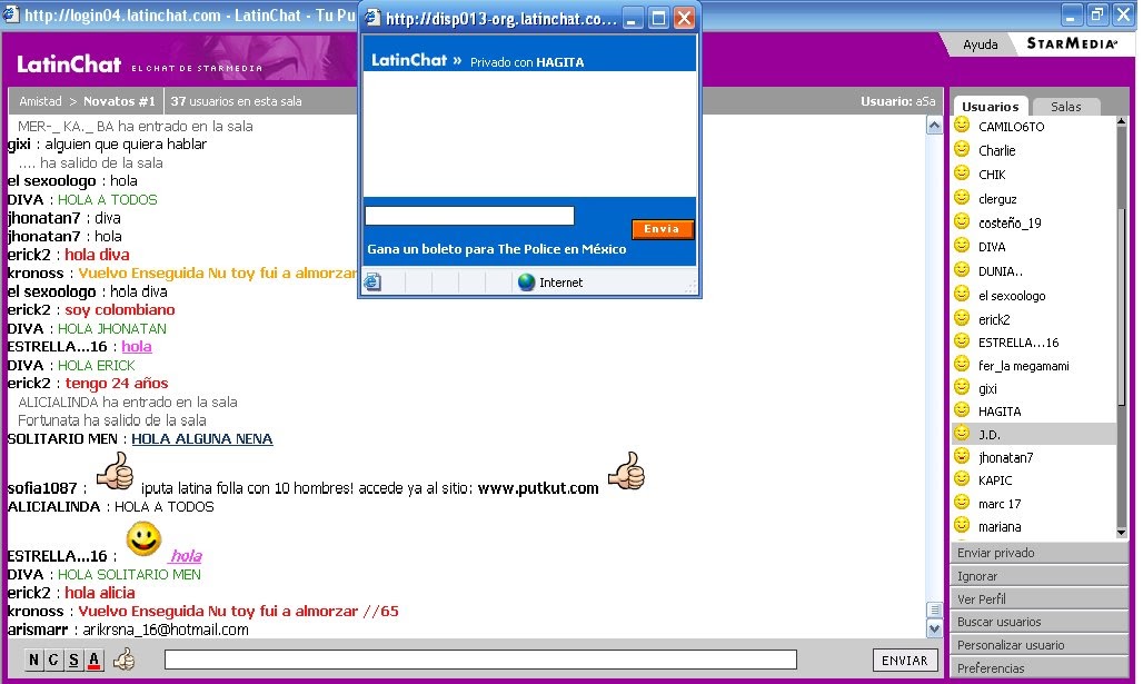 ligue gay en salas de chat