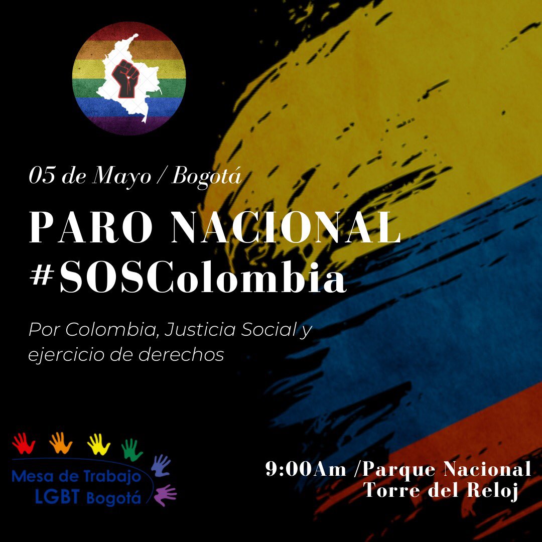 Convocan a LGBT+ a participar en paro nacional de Colombia
