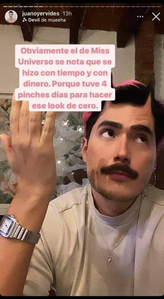 juan oyervides disenador mas draga miss universo instagram