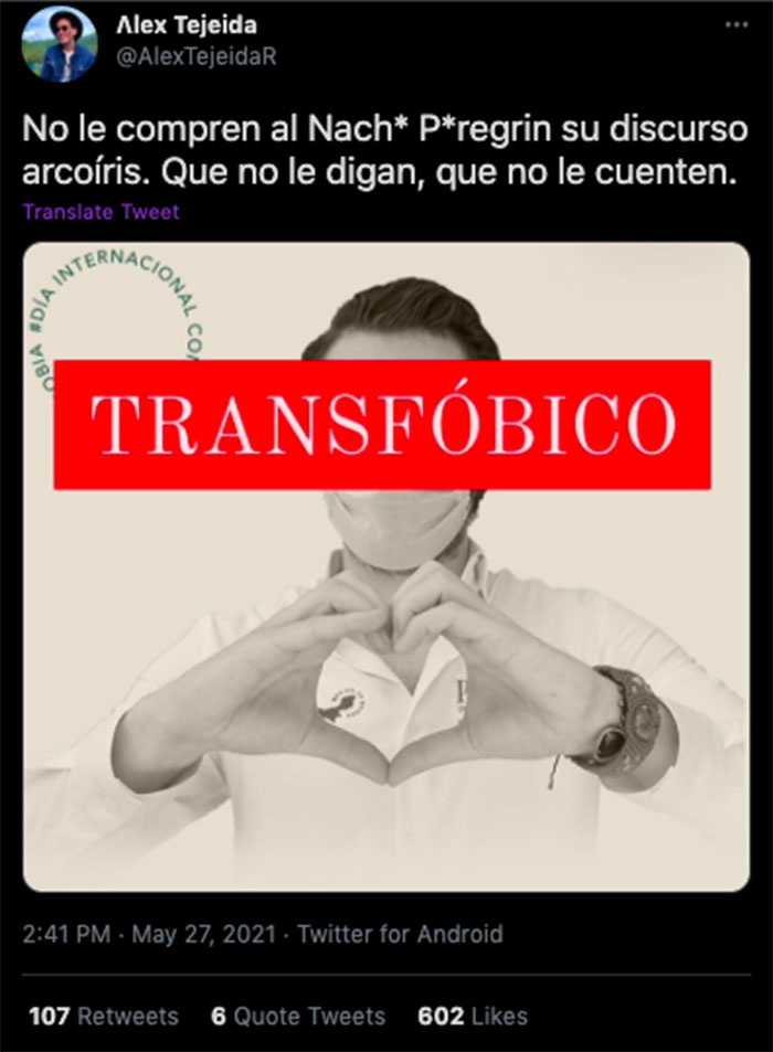 twitter transfóbico nacho peregrín