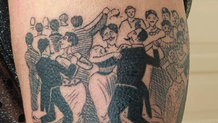 Adrían Palapa tatuador baile de los 41