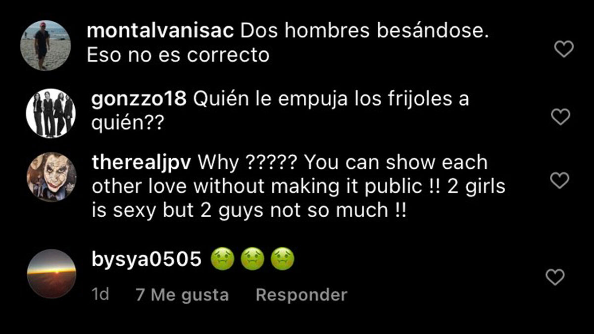 Comentarios homofóbicos