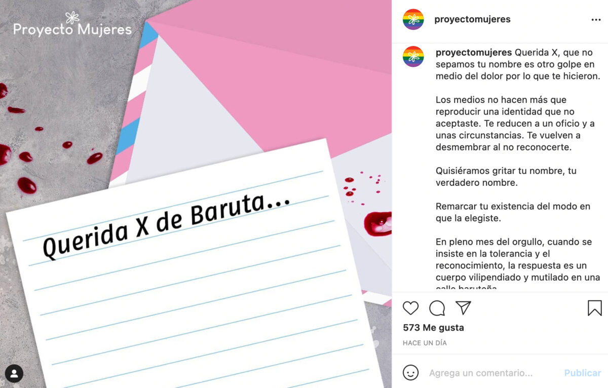 fundación proyecto mujeres venezuela asesinato trans baruta