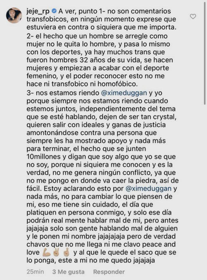 Jero Ruiz respuesta drag queens