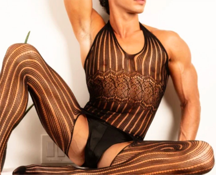 hombre liguero bodysuit