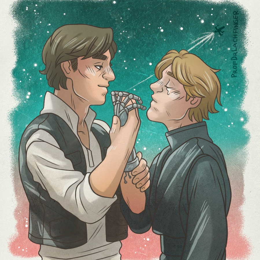 Luke Skywalker y Han Solo romance gay