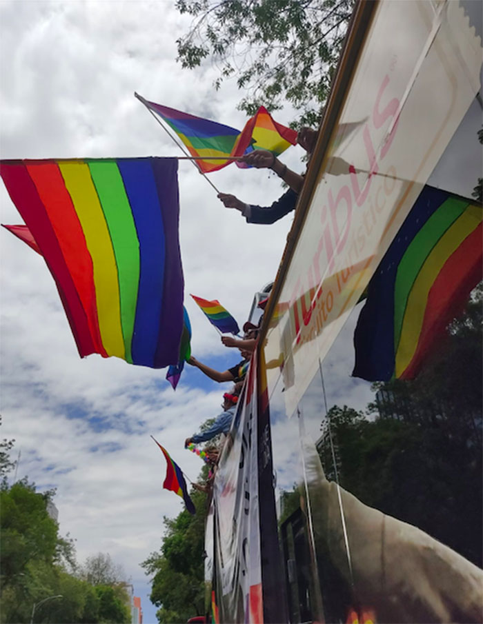 marcha lgbt orgullo banderas