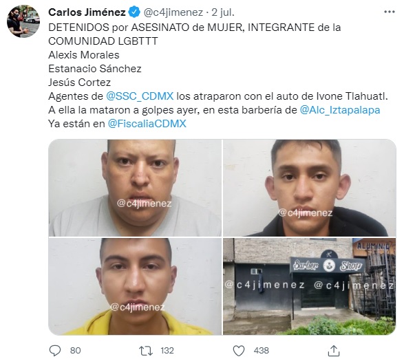 Asesinato de mujer LGBT+ en alcaldía Iztapalapa de CDMX