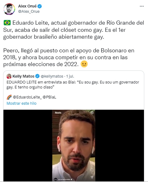 Eduardo Leite es rechazado por comunidad LGBT+