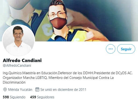 Alfredo Candiani organizador de la Marcha LGBT+ de Mérida