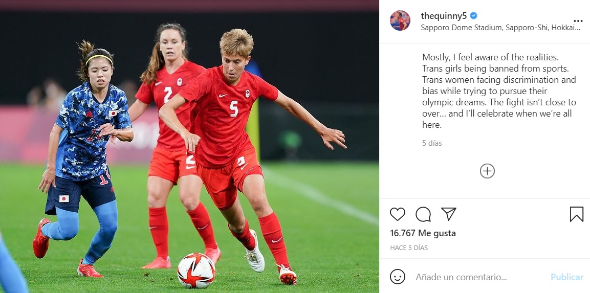 Quin futbolista trans canadiense y persona no binaria