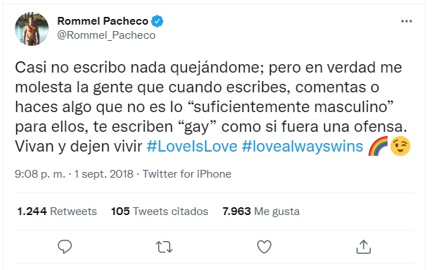 Rommel Pacheco responde si es gay