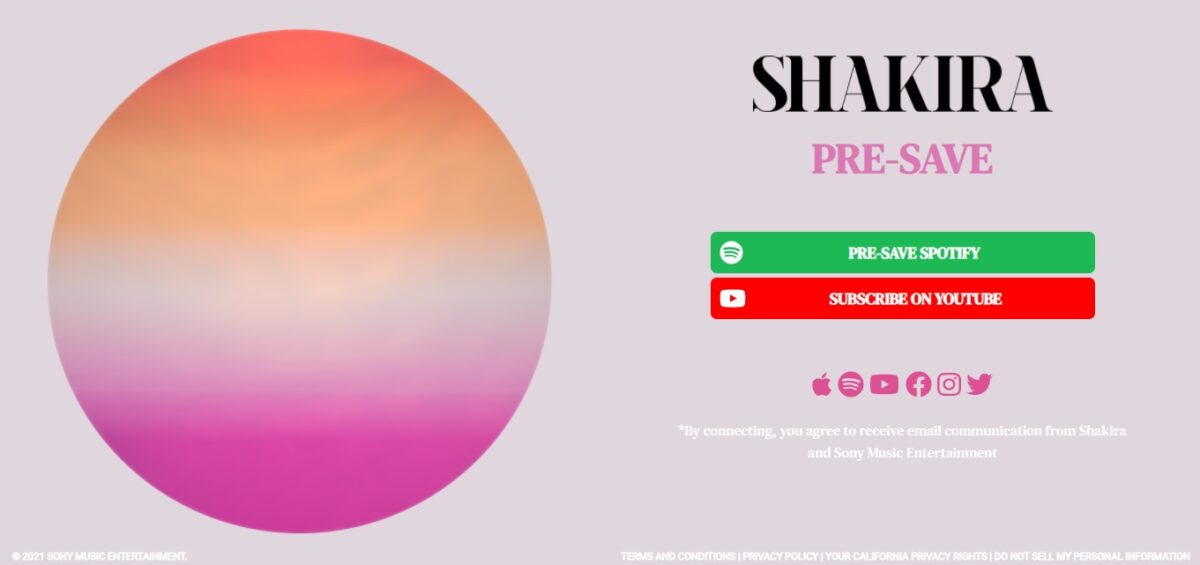 Shakira anuncia lanzamiento de nueva canción