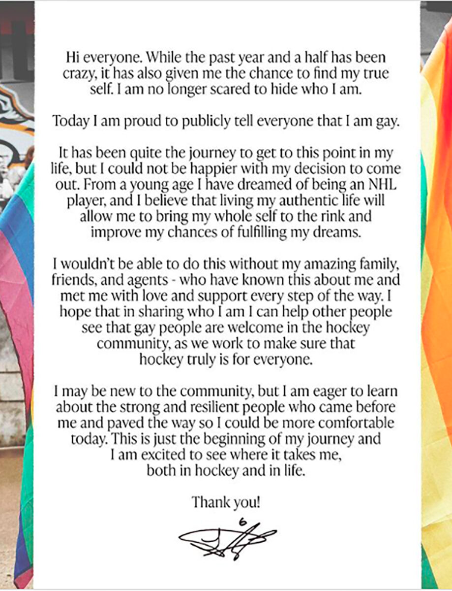 Luke Prokop gay jugador de hockey