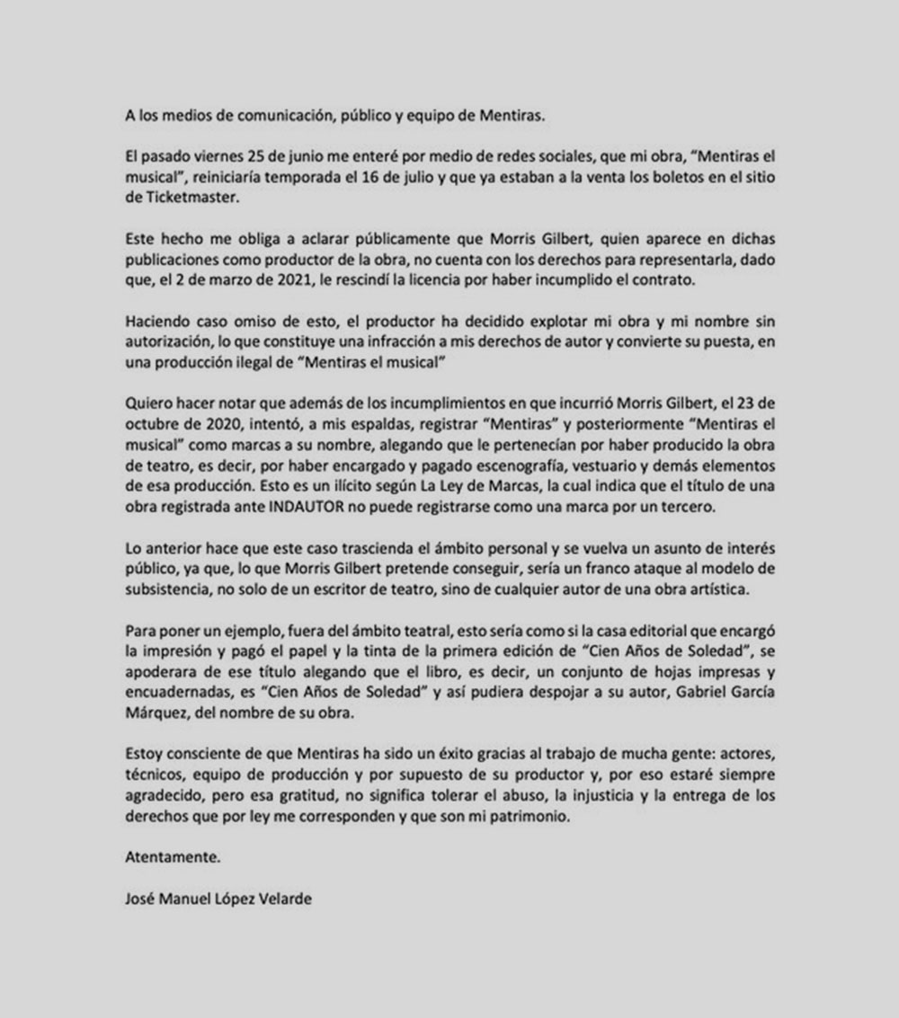 mentiras musical manuel lopez velarde 2021