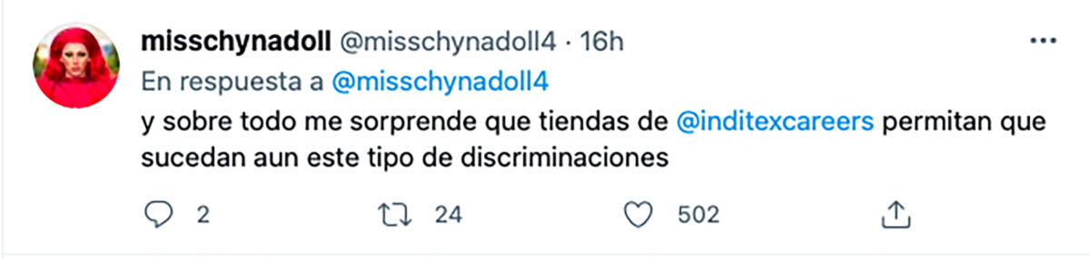 mujer trans vestidores Bershka