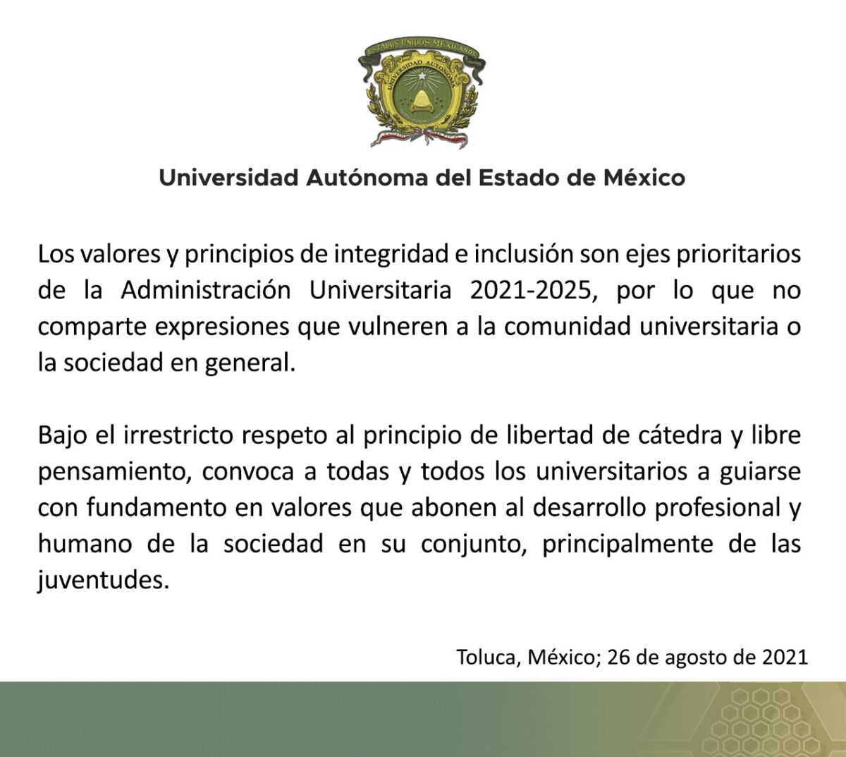 compañere UAEM comunicado profesor