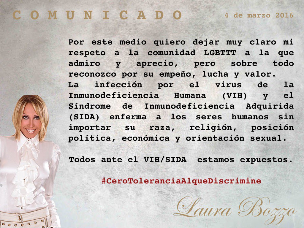 comunicado laura bozzo VIH