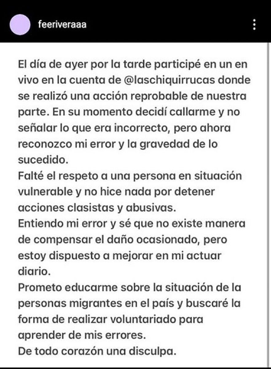 disculpa Fernando Rivera