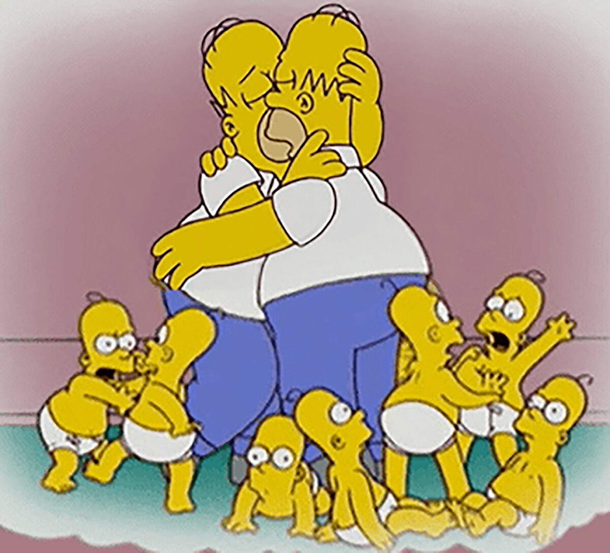 homero simpson beso hombre