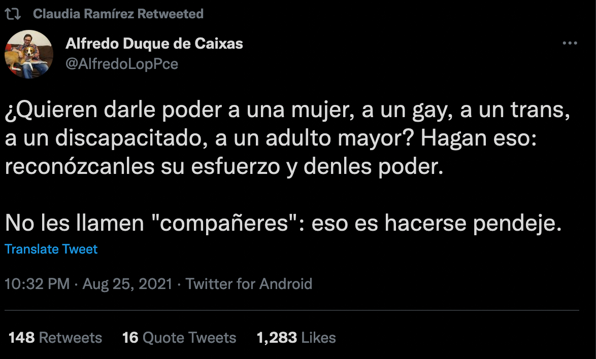 pendejes claudia ramírez compañere