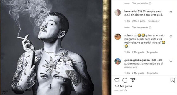 Comentarios homofóbicos pintura foto Christian Nodal