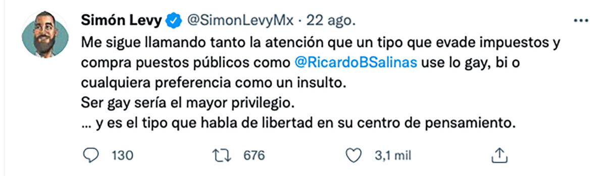 Simón Levy Salinas Pliego Twitter