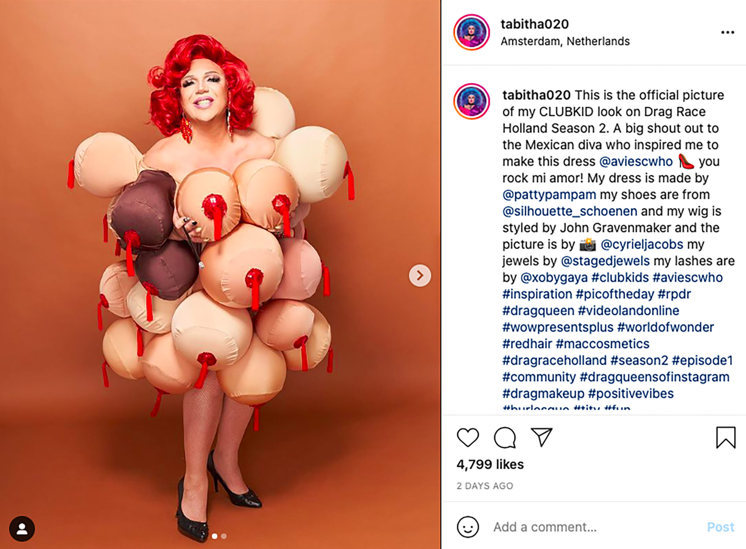 Tabitha Drag Race Holland look Aviesc Who?