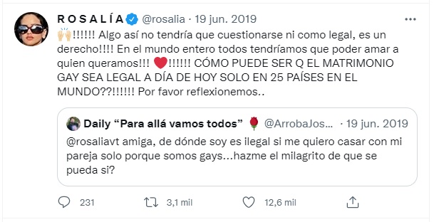 Rosalía es aliada LGBT+