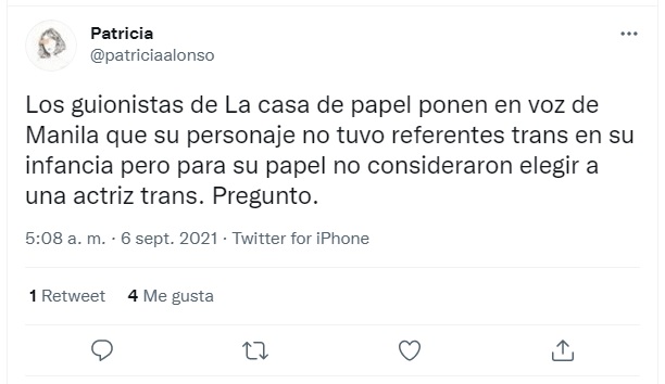 actriz que interpreta a Manila