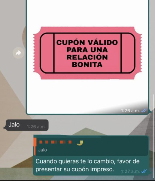 cupón relación bonita novios