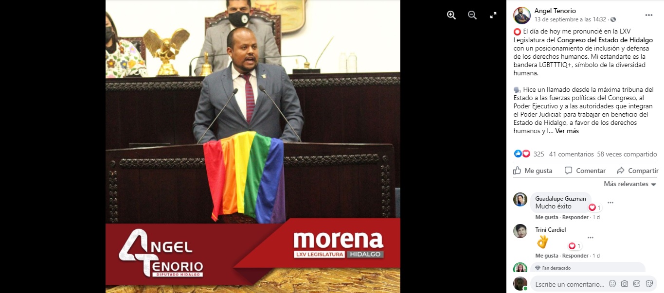 Ángel Tenorio primer diputado gay y lgbt de la historia de Hidalgo