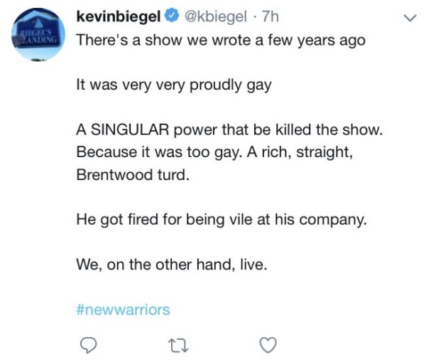 kevin biegel serie new warriors marvel cancelada