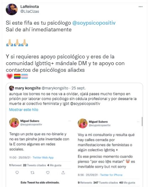 Miguel Subero psicólogo LGBTfóbico