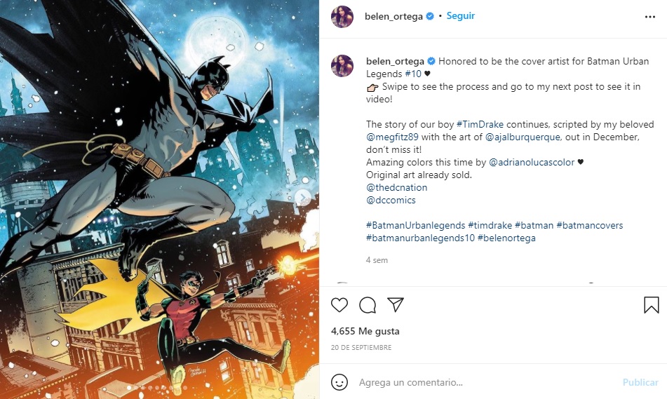 Belén Ortega ilustradora que dibujó Batman Urban Legends