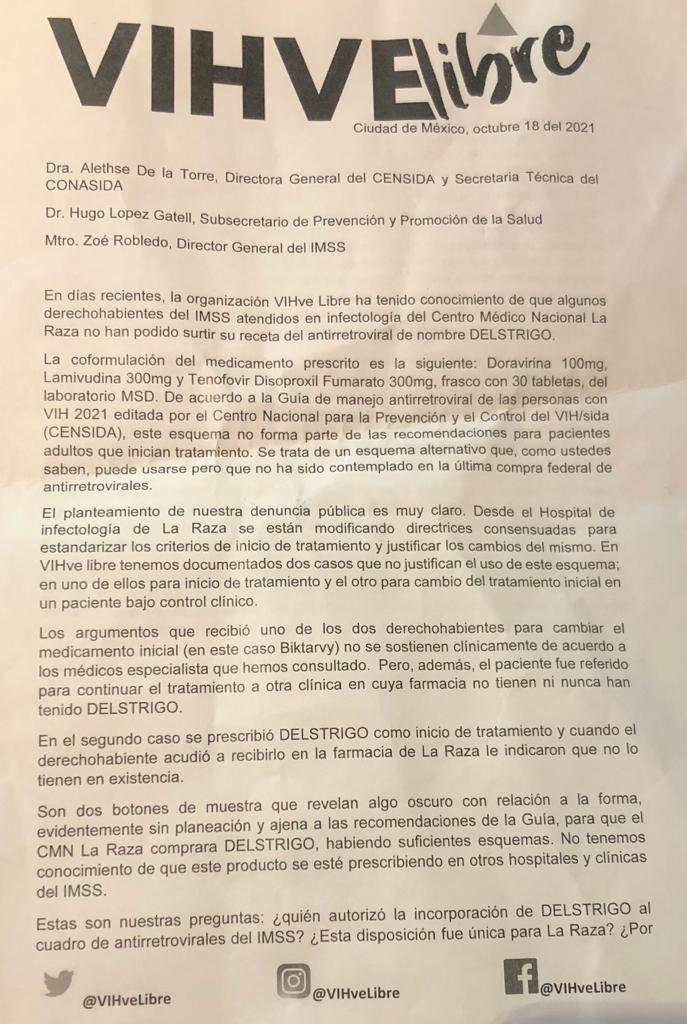 Personas con VIH protestan por desabasto de medicamentos