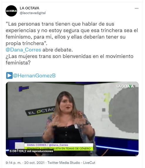 Dana Corres feminista transexcluyente