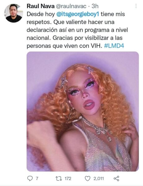 Fanático expresa su apoyo a Georgiana.