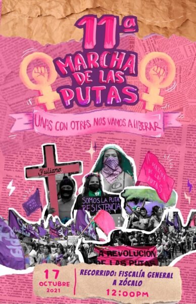 flyer marcha de las putas puebla méxico