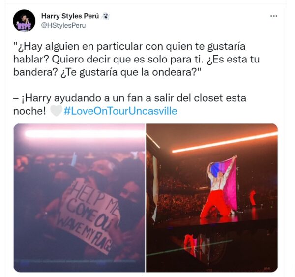 Harry Styles ayuda a fan a salir del closet