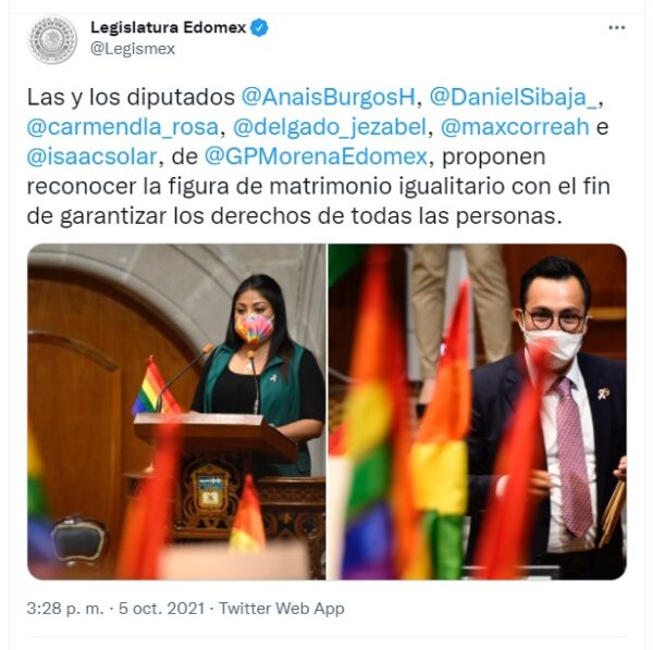 iniciativa de matrimonio igualitario y concubinato en Edomex