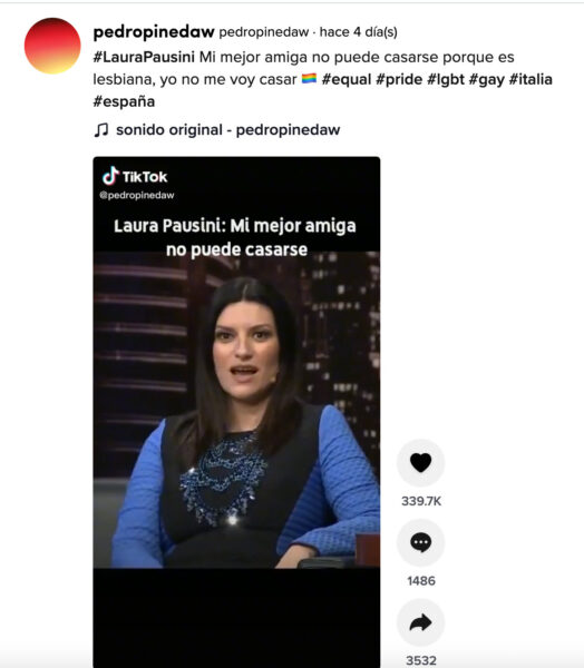 laura pausini matrimonio igualitario lgbt lesbiana tiktok