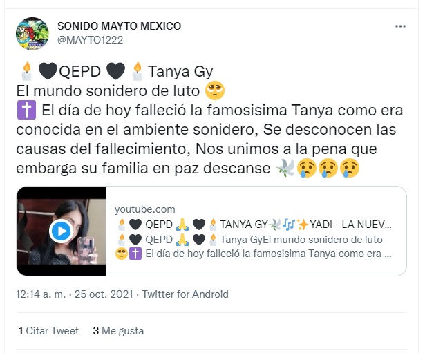 De qué murió Tanya Gy