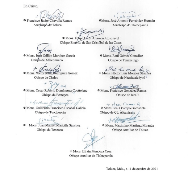 Obispos y arzobispos de Iglesia católica de Edomex se oponen a matrimonio igualitario