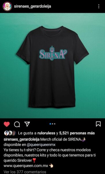 Playera oficial Sirena apoyo participantes draga