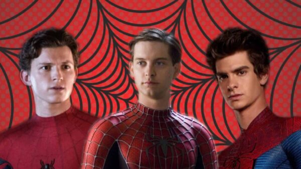 tom Holland, tobey Maguire y andrew Garfield trio spiderman