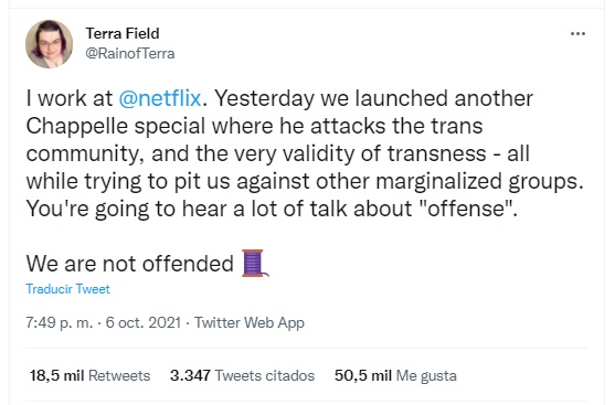 Netflix sufre escándalo de transobia por programa de Dave Chappelle