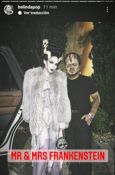 Belinda como la novia de Frankenstein.