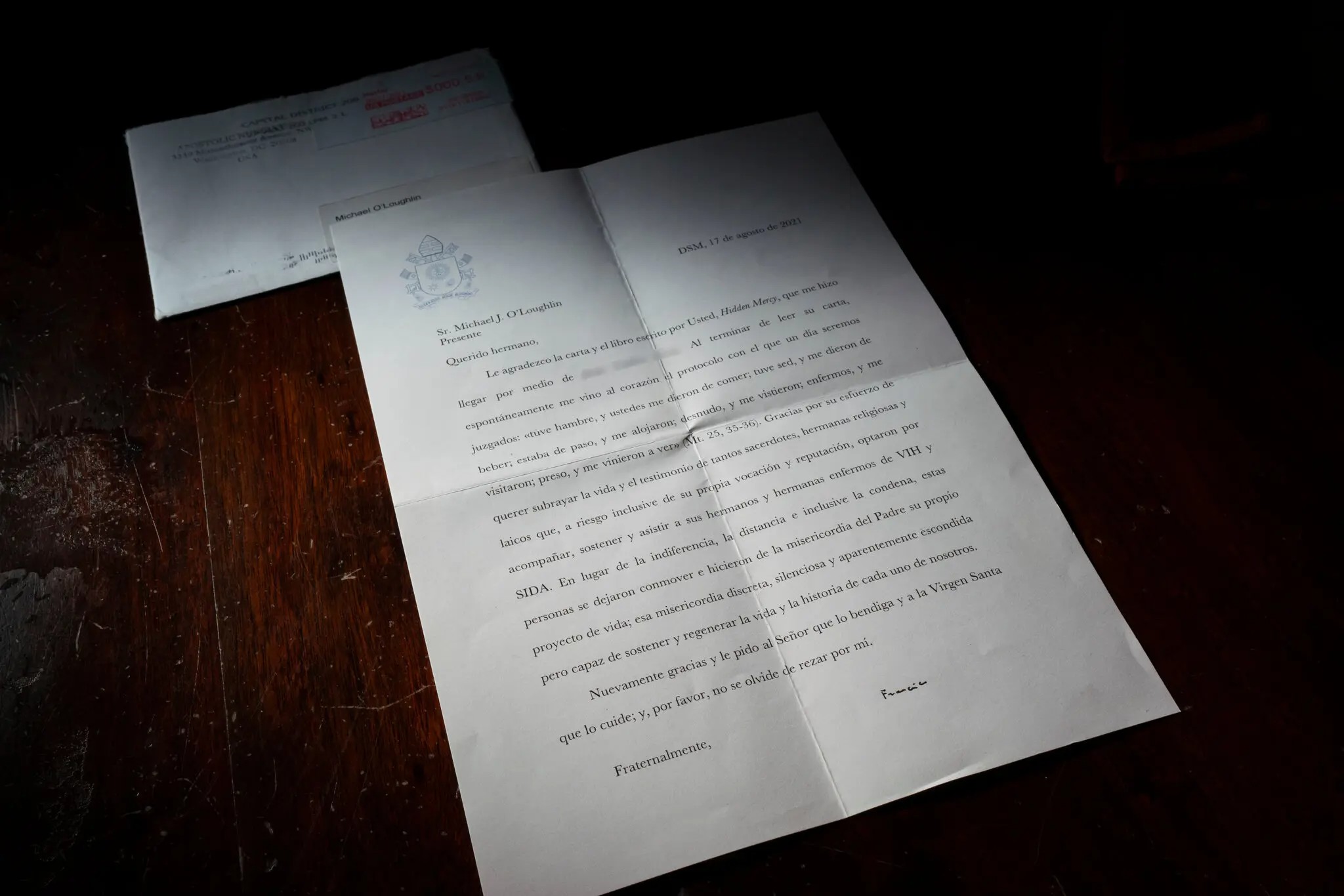 carta del papa Francisco al periodista gay Michael O´Laughlin