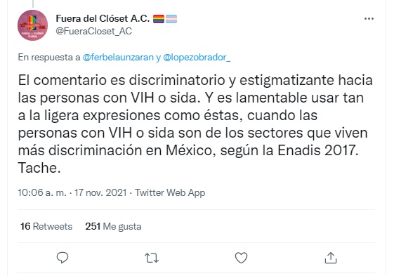 Critican a Fernando Belaunzarán por tuit sobre AMLO